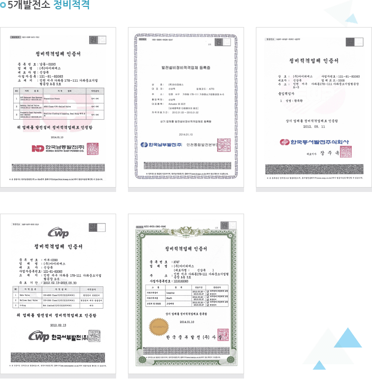 5개발전소 정비적격